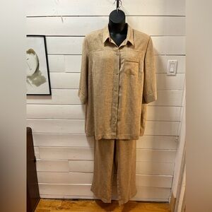 LANA LEE Vintage Beige Textured Two-Piece Set – Size 22 (NWT)